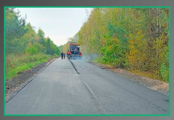 В Трубчевском районе Брянской области по нацпроекту ремонтируют участок дороги
