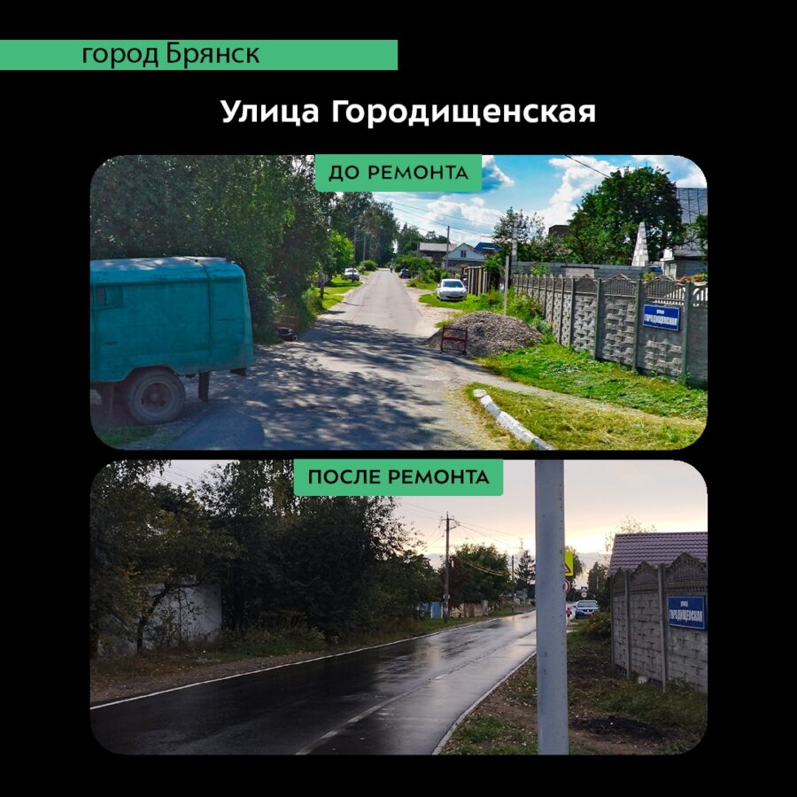 В Бежицком районе Брянска завершен капитальный ремонт дороги на улице Городищенской
